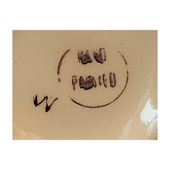 Two ~ Vintage Le Pere Mini Hand Painted Pansy Pitchers/ Vases with Gold Trim - Picture 7 of 11